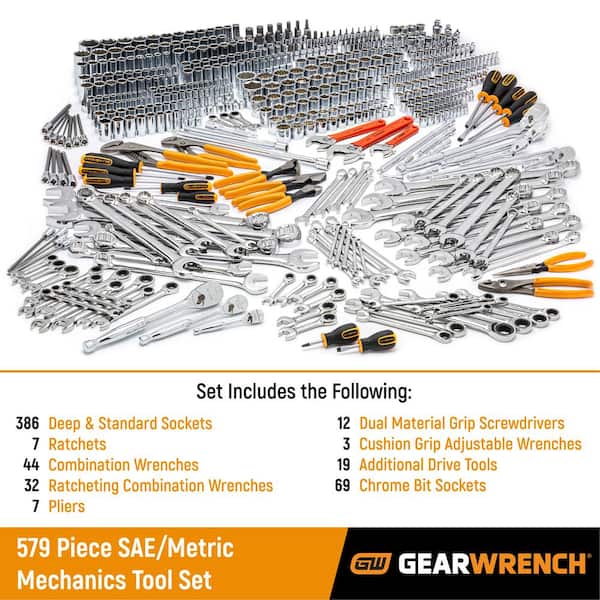 1/4 in., 3/8 in. and 1/2 in. Drive Master Mechanics Tool Set (579-Piece)