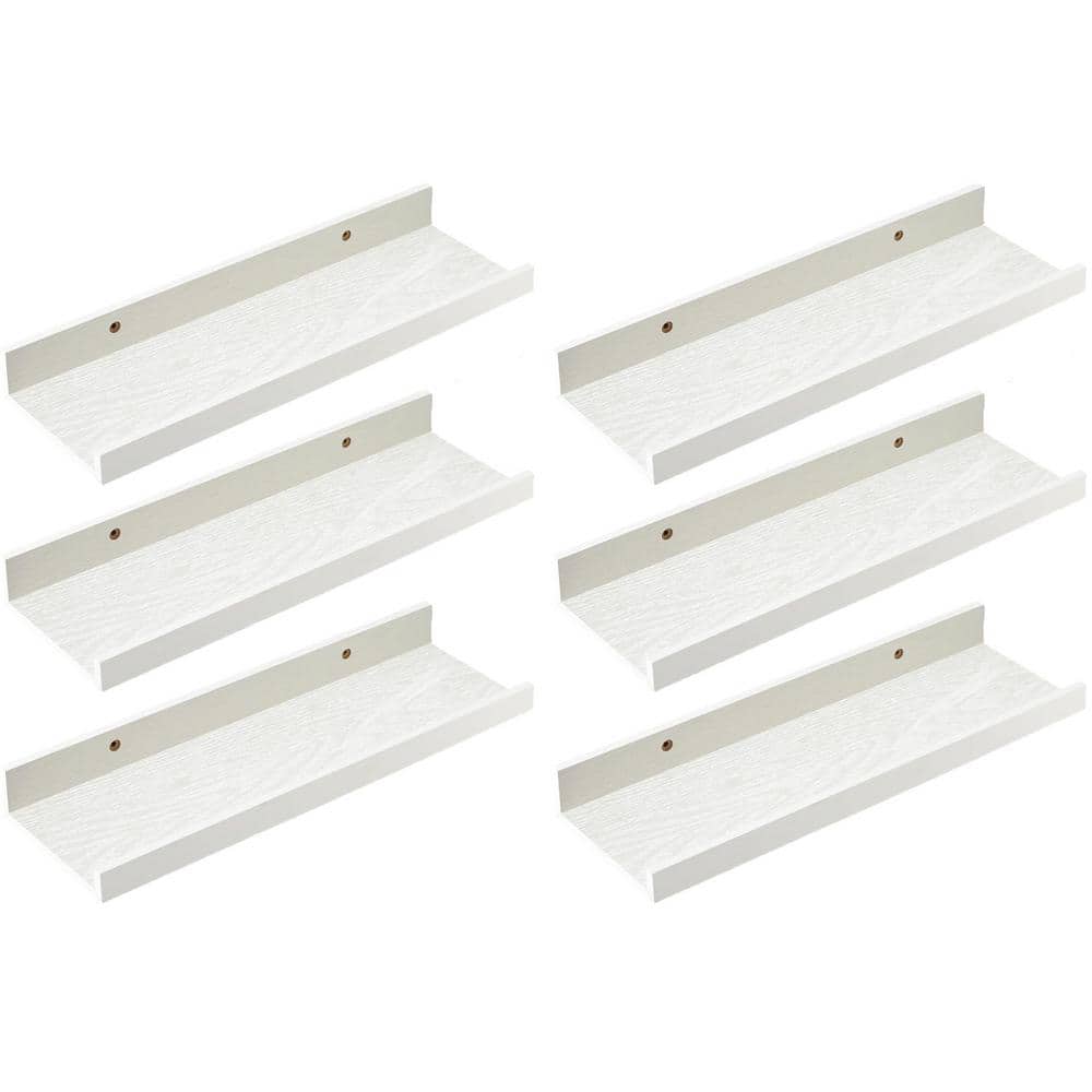 15.7 in. W x 5.1 in. D White Floating Shelves Decorative Wall Shelf Set of 