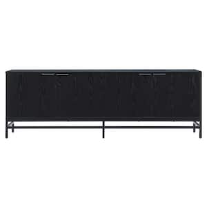 Campello 70 in. Black Grain TV Stand Fits TV's up to 78 in.