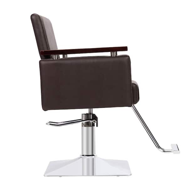 Dark Brown PU Leather Seat 360 Rolling Swivel Hair Salon Spa