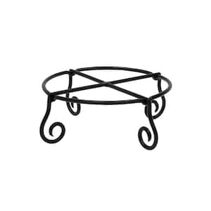 12.25 in. Dia Black Powder Coat Small Short Piazza Plant Stand