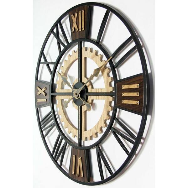 Unbranded Instruments Graham Oversize 24 in. Decorative Wall Clock, Silent Hands