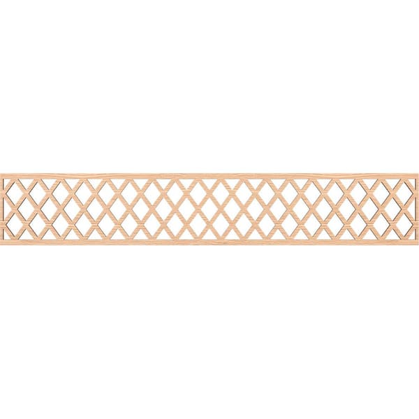Ekena Millwork Manchester Fretwork 0.25 in. D x 46.625 in. W x 8 in. L Red Oak Wood Panel Moulding