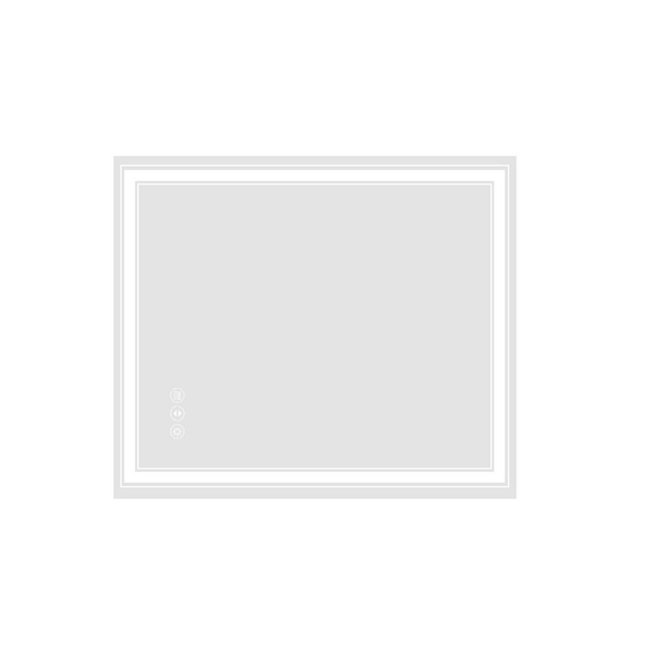 40 in. W x 30 in. H Rectangular Frameless Wall Bathroom Vanity Mirror in White