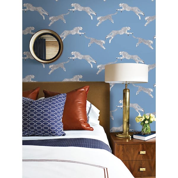 Cloud Nine Leaping Cheetah Vinyl Peel and Stick Wallpaper Roll