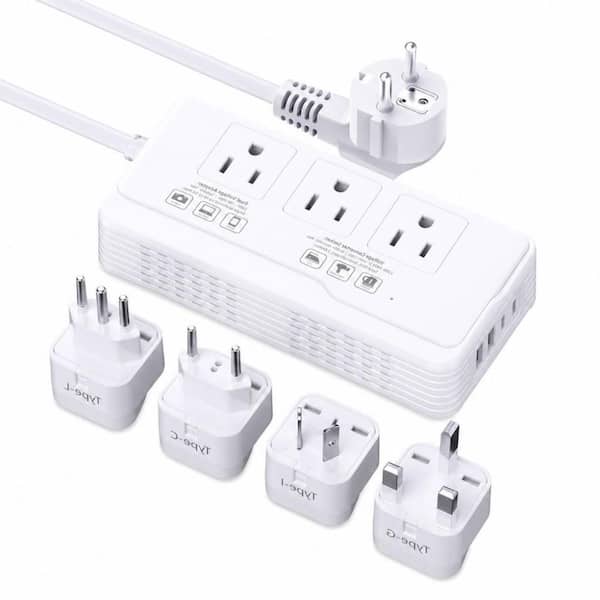 2000-Watts Voltage Converter US to Europe for Hair Dryer 220-Volts to 110-Volts Power Adaptor w/3 AC 2 USBC 2 USBA Ports
