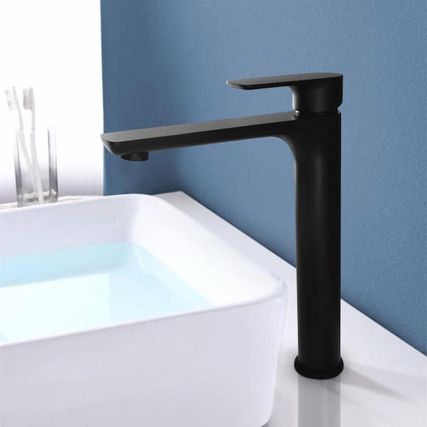 Anti-Rust Single Handle Single Hole Bathroom Faucet in Matte Black