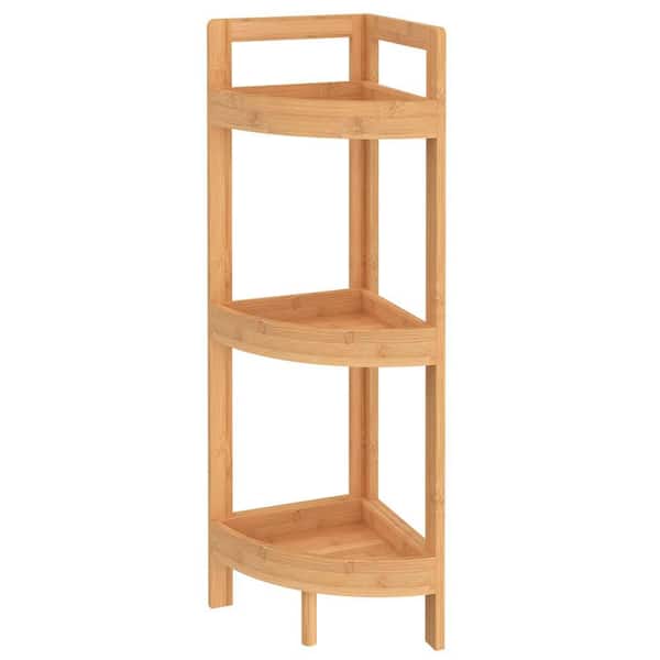 ClosetMaid 3-Tier Bamboo Corner Household Shelving Unit in Natural (9.1 in. W x 30.5 in. H x 9.1 in. D)