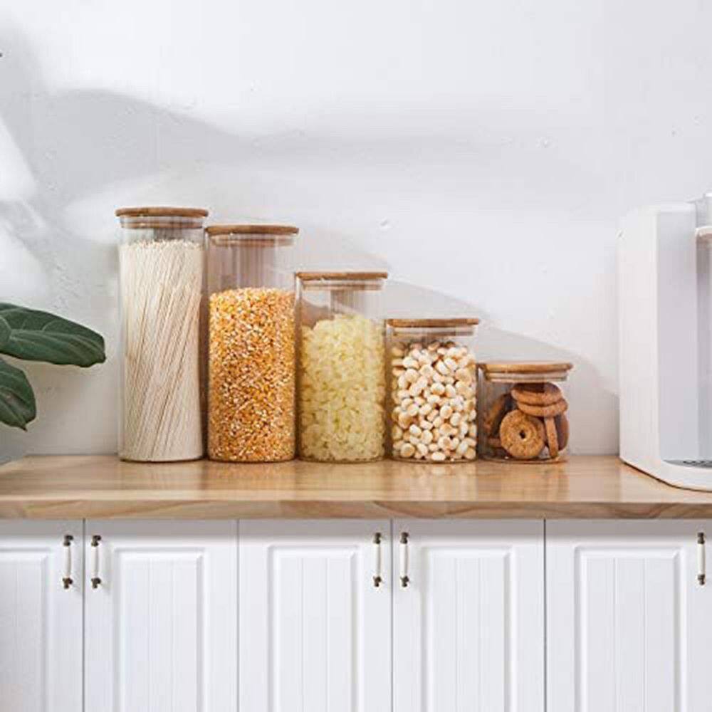 Airtight Series 5-Piece Glass Food Storage Container Set with Bamboo Lids for Kitchen Pantry Organization price history on PriceWatchPro