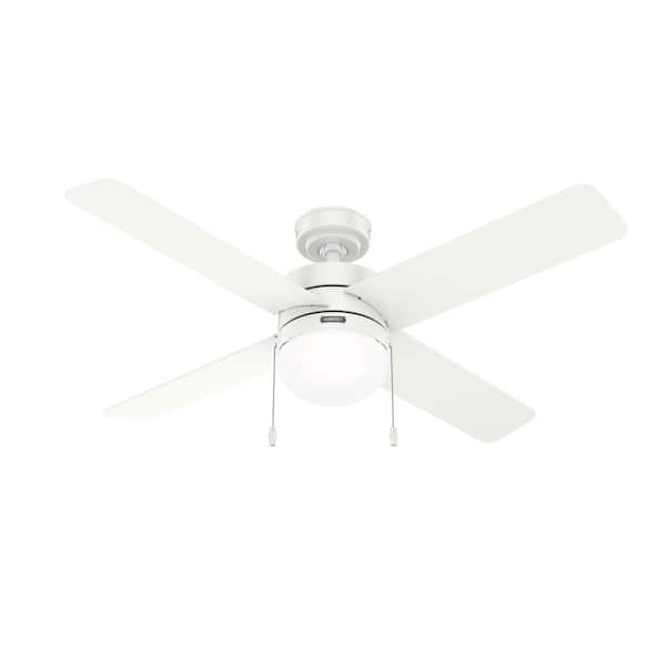 Hunter Timpani 52 in. Indoor Fresh White Ceiling Fan with Light Kit Included