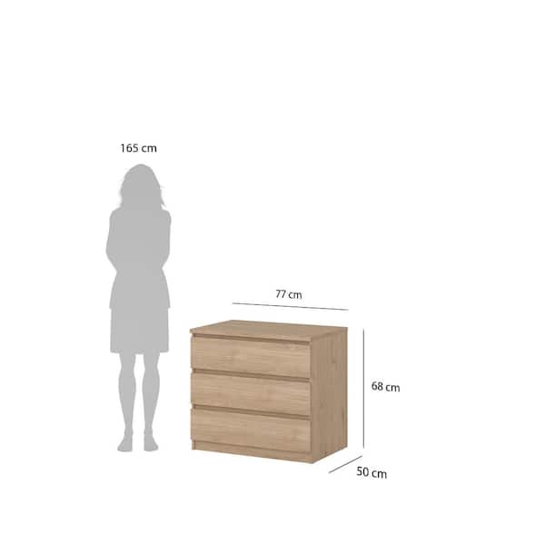 Tvilum Scottsdale Jackson Hickory 3 Drawer 30.31 in. Chest of