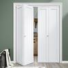 ARK DESIGN 60 in. x 96 in. Solid Core 1-Lite Panel White Primed Composite MDF Interior Closet Bi-Fold Door with Hardware XB-BF-1G-9660