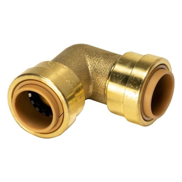 QUICKFITTING 1/2 in. Brass 90-Degree Push-to-Connect Elbow Fitting with SlipClip  Release Tool (4-Pack) LF813R-4 - The Home Depot