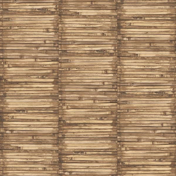 Unbranded Global Fusion Light Brown and Beige Bamboo Design Wallpaper