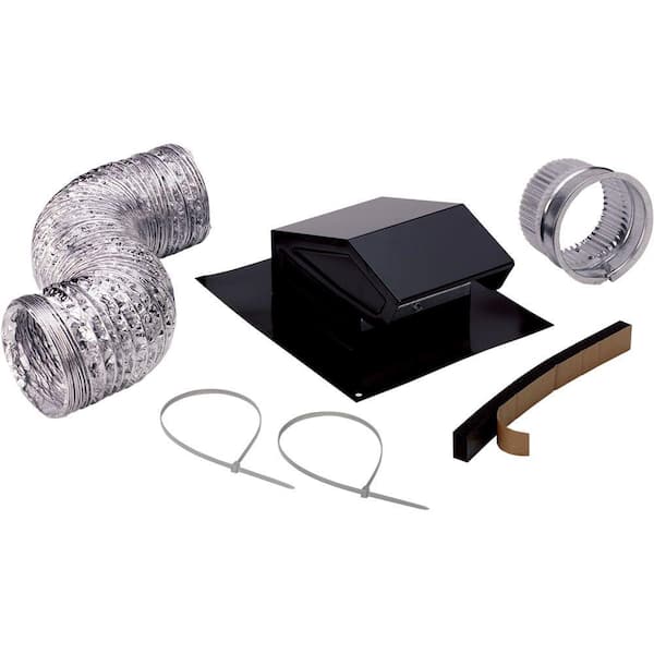 Broan-NuTone 3 in. to 4 in. Roof Vent Kit for Round Duct Steel in Black