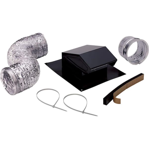 Photo 1 of 3 in. to 4 in. Roof Vent Kit for Round Duct Steel in Black