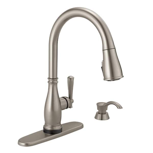 Stainless Delta Pull Down Kitchen Faucets 19962tz Sssd Dst 64 600 