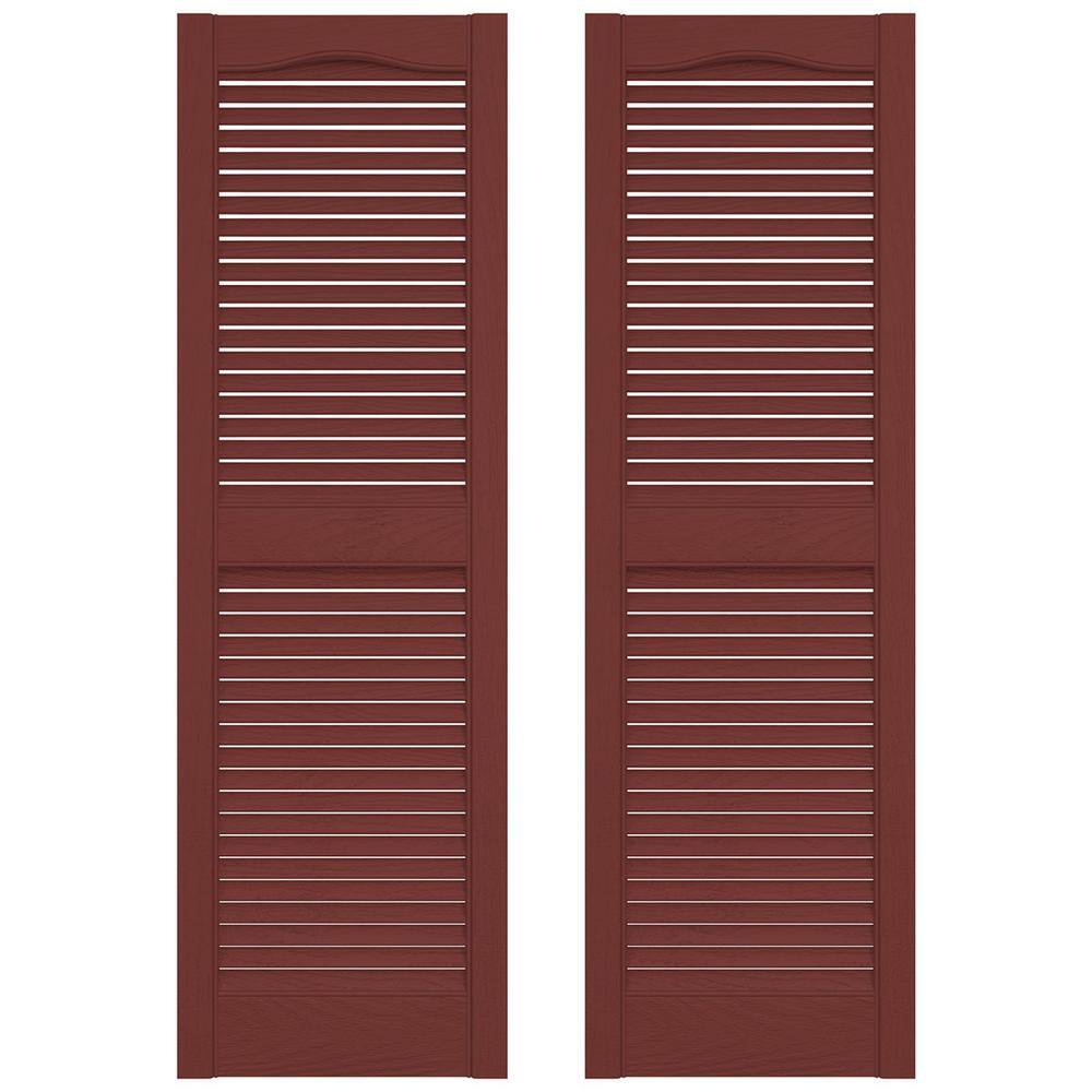 Burgundy Red 14.5" x 43" Vinyl Louvered Shutters