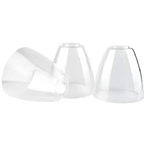 Porter 5.75 in. Clear Glass Cone Pendant/Sconce/Vanity Shade with 1.625 in. Neckless Fitter (3-Pack)