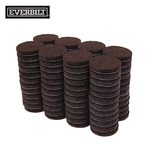 1 in. Brown Round Felt Heavy Duty Self-Adhesive Furniture Pads (96-Pack)