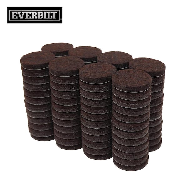 Everbilt 1 in. Brown Round Felt Heavy Duty Self Adhesive Furniture Pads (96-Pack)