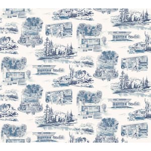 Seabrook Designs Chateau Toile Wallpaper - Blue Bell – US Wall Decor