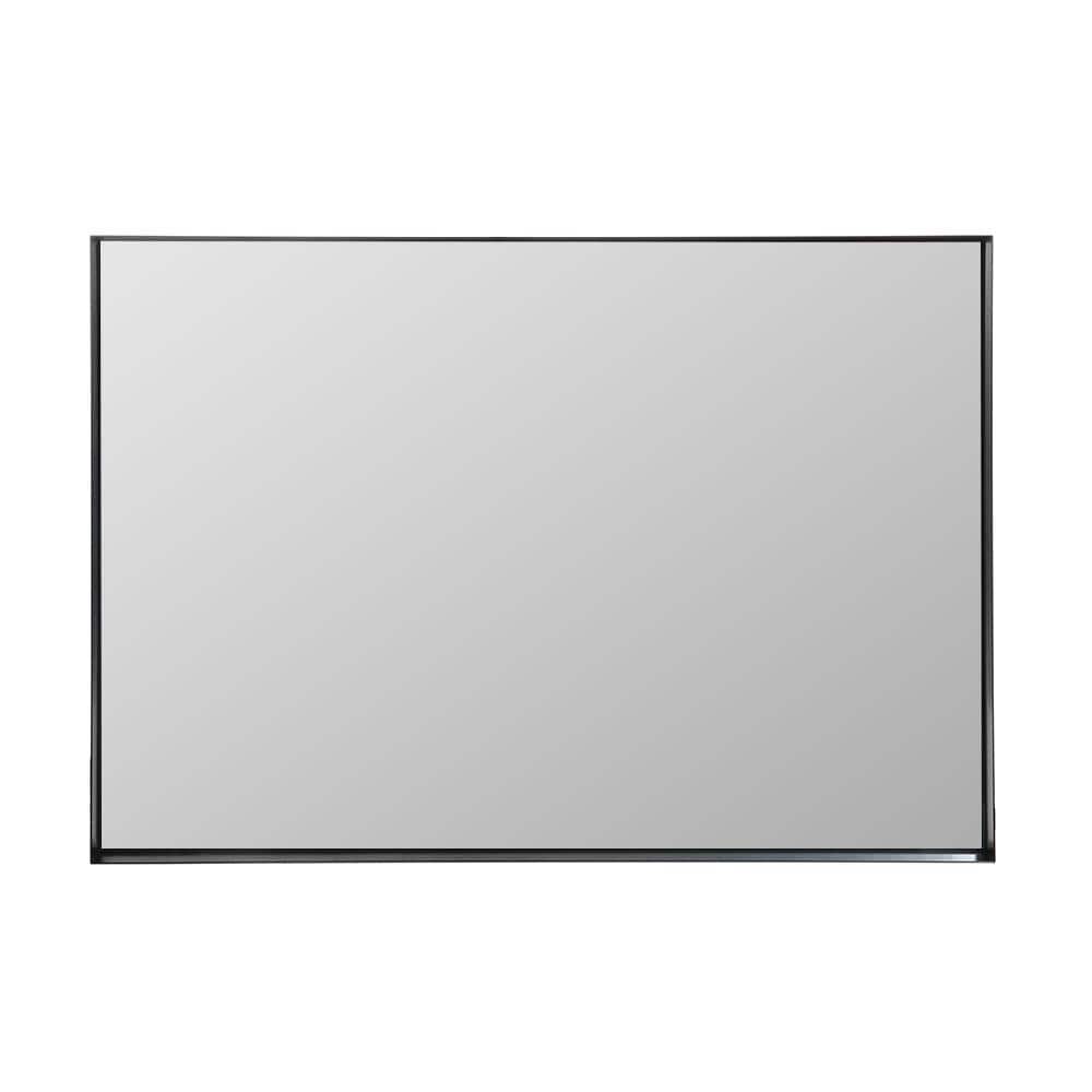 40 in. W x 30 in. H Rectangular Metal Framed Wall Mounted Bathroom Vanity Mirror in Glossy Black price history on PriceWatchPro