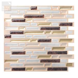 Como Maroon 10 in. W x 10 in. H Peel and Stick Self-Adhesive Decorative Mosaic Wall Tile Backsplash (10-Tiles)