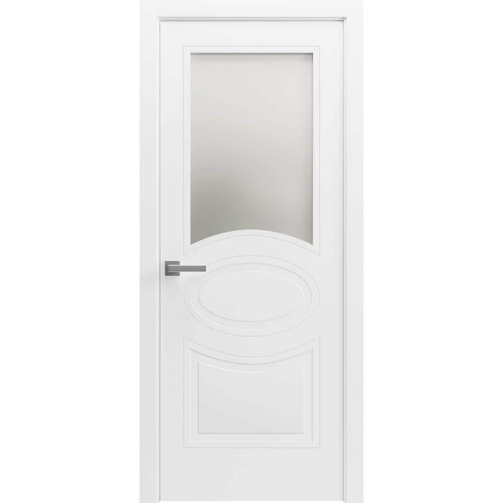 7012 32 in. x 80 in. Left-Hand/Inswing Solid Frosted Glass Painted White Single Prehung Interior Door with Hardware price history on PriceWatchPro