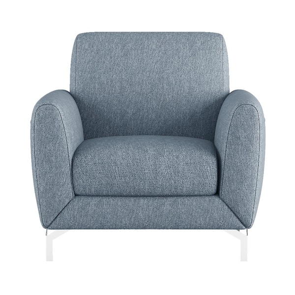 EVERGLADE HOME Nico Blue Textured Upholstery Accent Chair