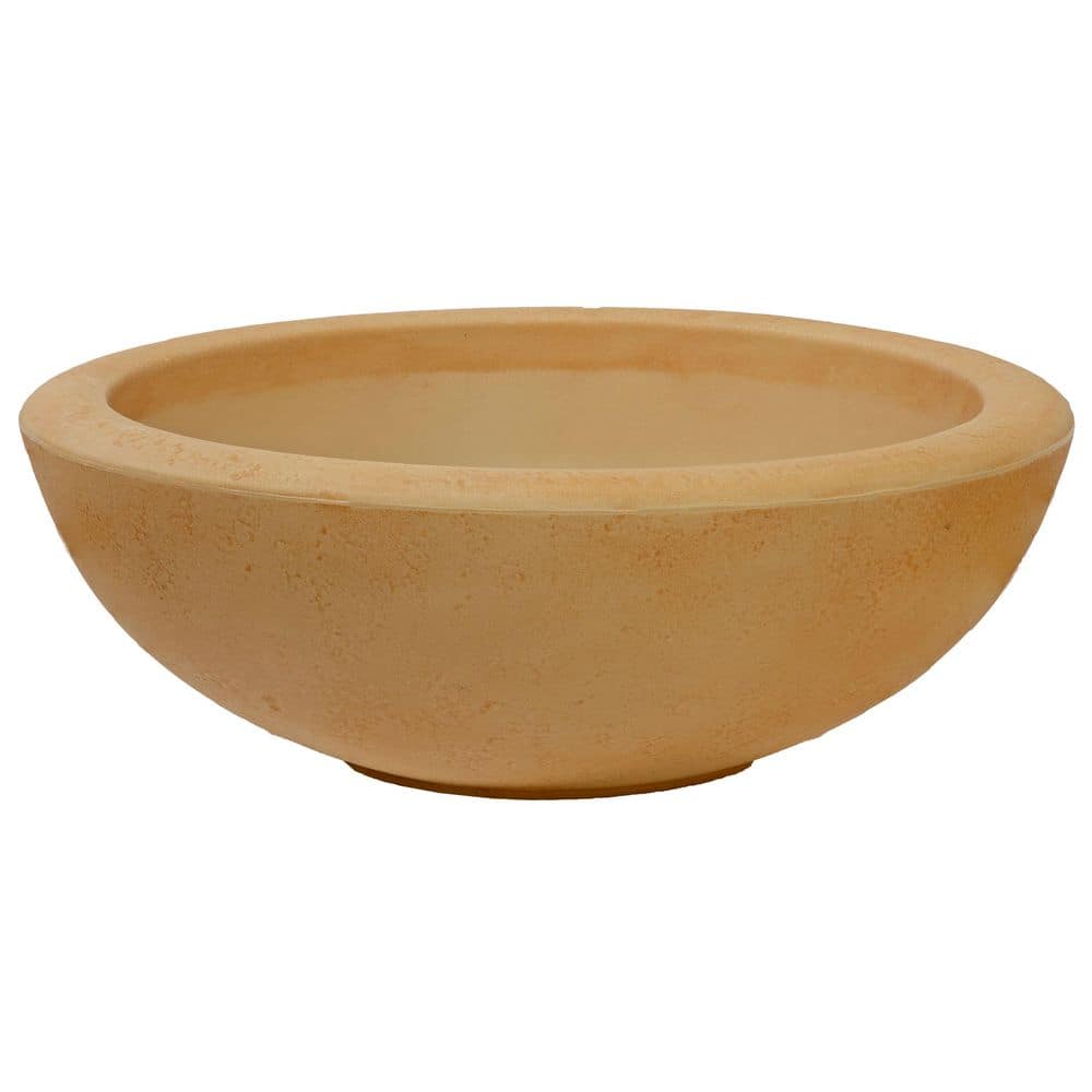Percival Sand Polyresin Round Outdoor Planter, 20.75"