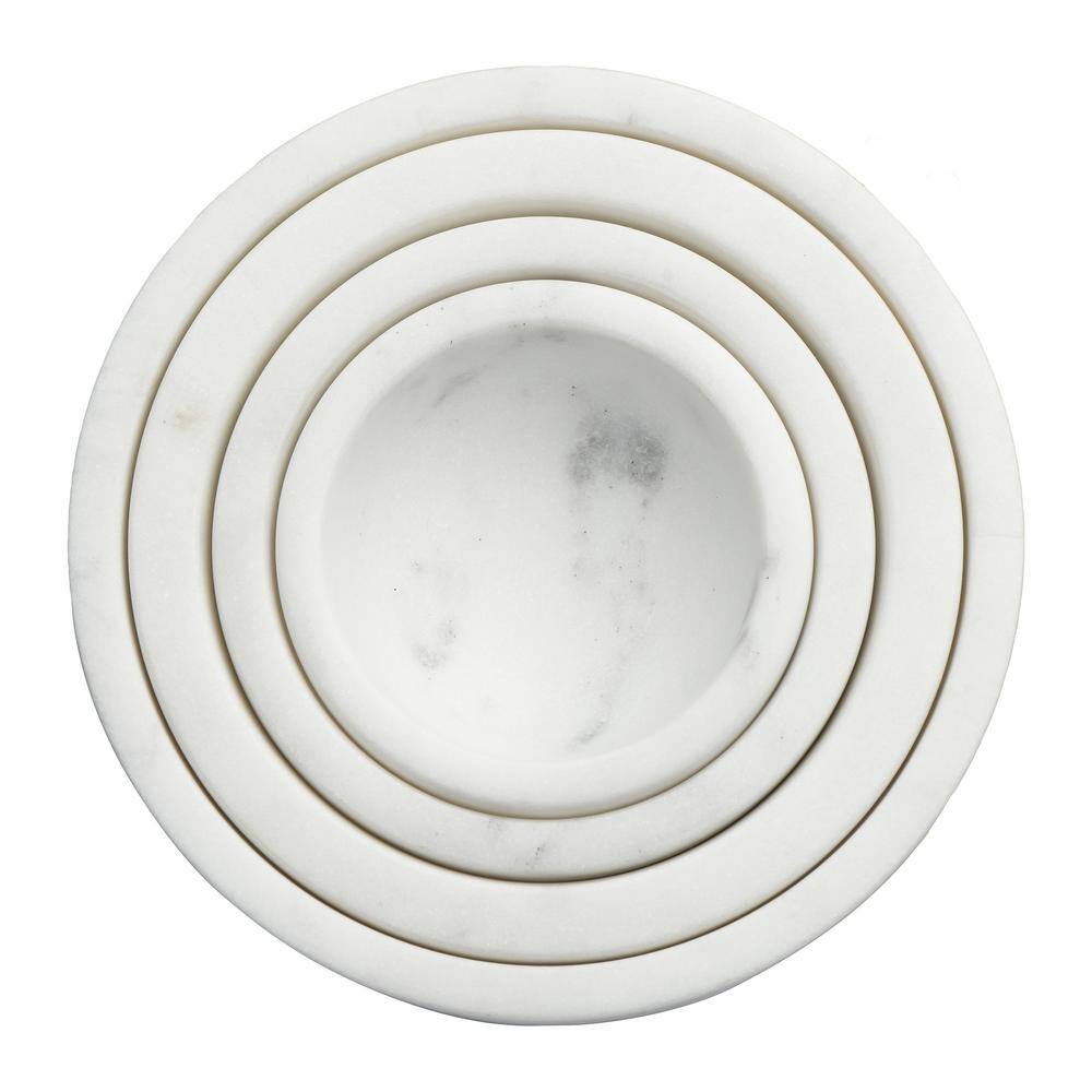 White Marble Stackable All-Purpose Serving Bowls Set of 4