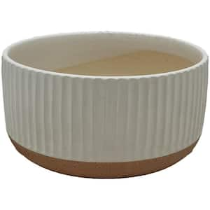 7 in. Ceramic Dual Tone Planter Pot (Ivory)