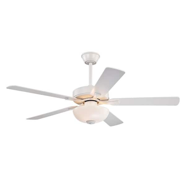 Edvivi 52 in. White 5-Blade Integrated LED 6-Speed Indoor Ceiling Fan with Light Kit and Remote Control