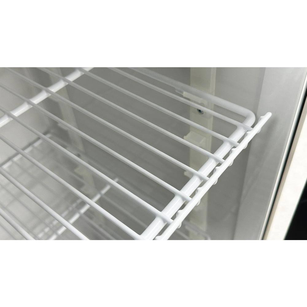 Black Glass Commercial Display Refrigerator with Wire Shelves