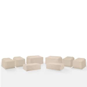8-Pieces Tan Outdoor Furniture Cover Set
