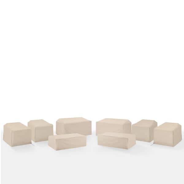 CROSLEY FURNITURE 8-Pieces Tan Outdoor Furniture Cover Set