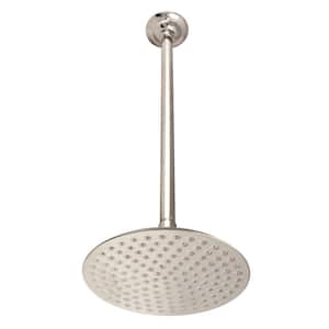 1-Spray Patterns 7.75 in. Ceiling Mount Rain Fixed Shower Head in Polished Nickel with 17 in. Ceiling Support
