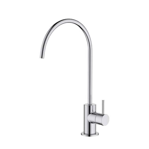 Circular Single Handle Water Filtration Beverage Faucet in Chrome