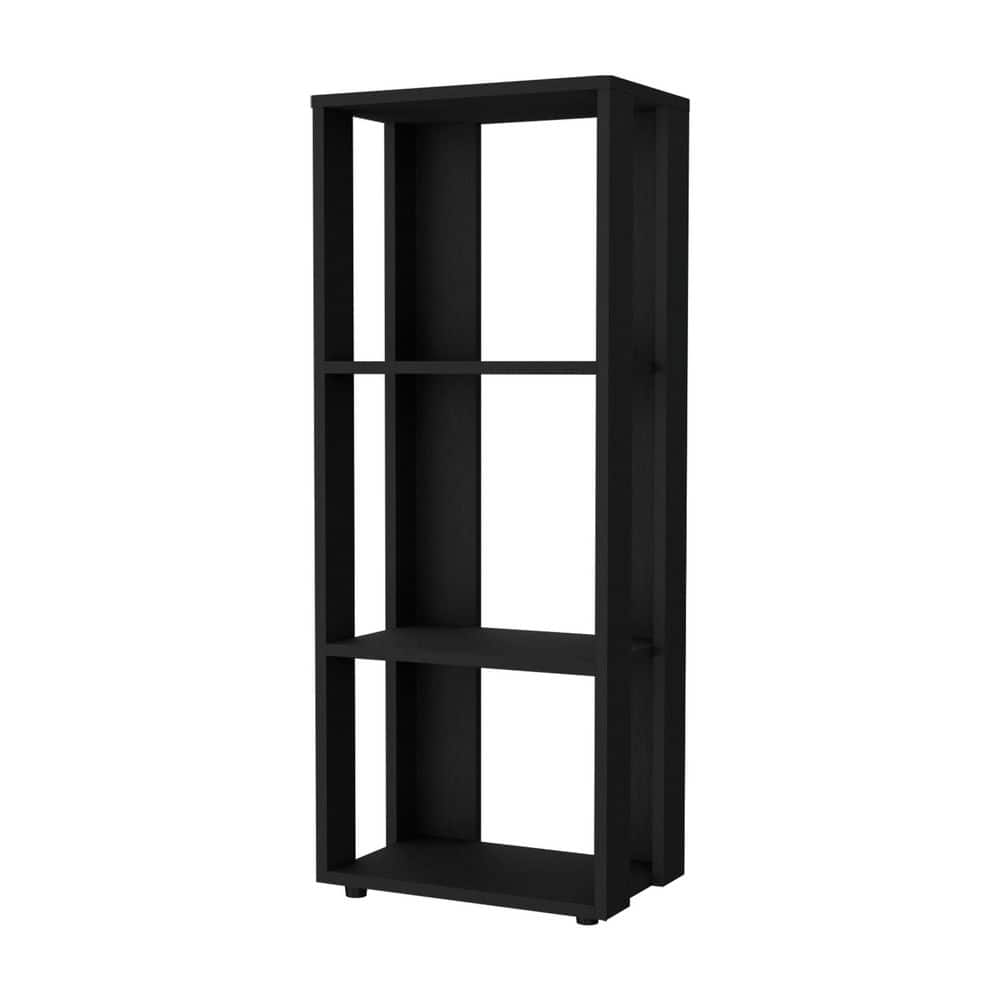 15.7 in. W x 9.9 in. D 3-Tier Black Wooden Decorative Wall Shelf, 3-Tier Bo