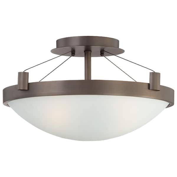 George Kovacs Suspended 3-Light Copper Bronze Patina Semi Flush Mount