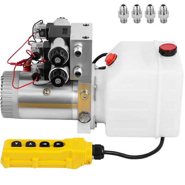 SKYSHALO Hydraulic Pump Double Acting Hydraulic Power Unit Double Solenoid Hydraulic Power Pack 12V DC Hydraulic Power Pump
