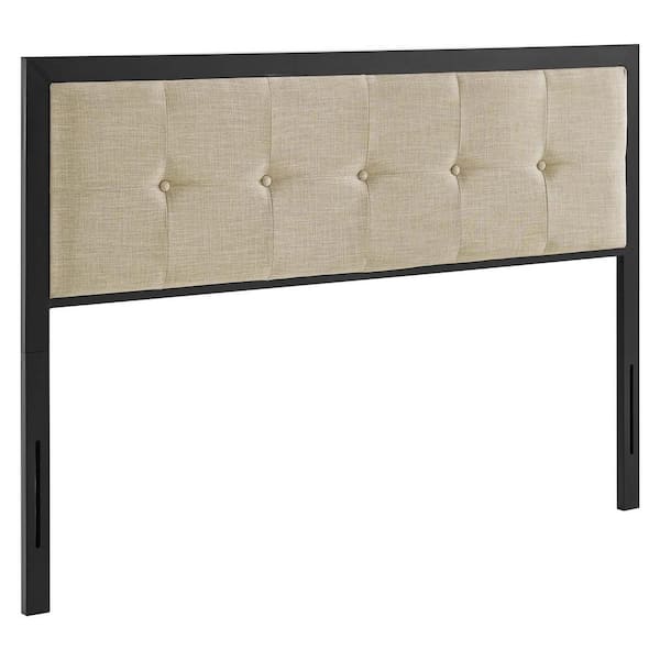 MODWAY Teagan in Black Beige Tufted Twin Headboard