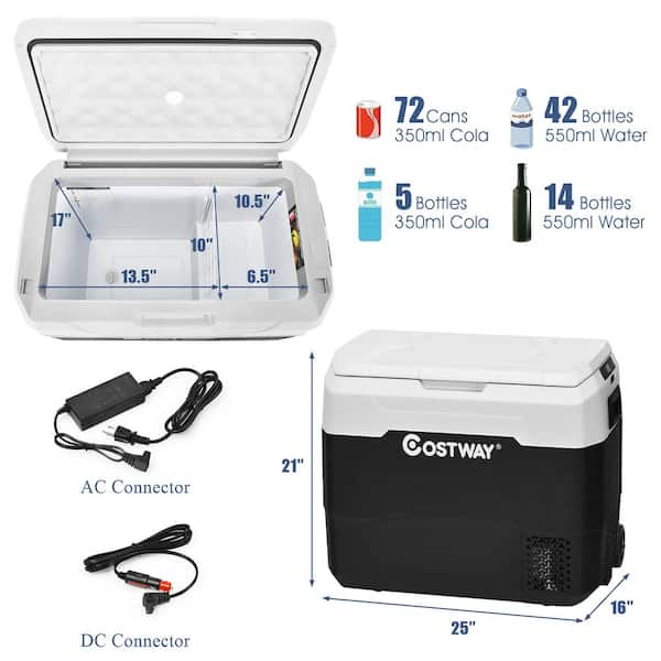 costway portable car freezer 53 quart