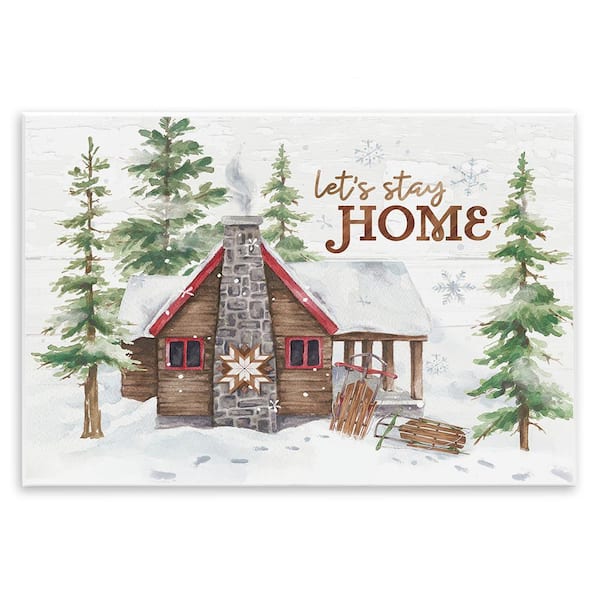 Stupell Industries Cozy Winter Cabin Phrase by Courtney Morgenstern 1 Piece Unframed Graphic Print Nature Poster Art Print 19 in. x 13 in.