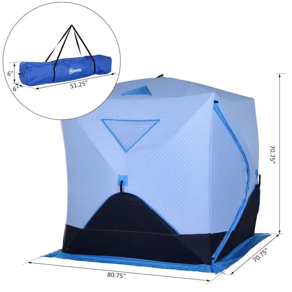 Outsunny 4 Person Insulated Ice Fishing Shelter 360-degree View, Pop-up  Portable Ice Fishing Tent With Carry Bag, Two Doors And Anchors, Red :  Target