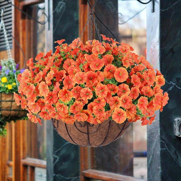Spring Decorations: 15.7 in. H x 19.6 in. W Orange Artificial