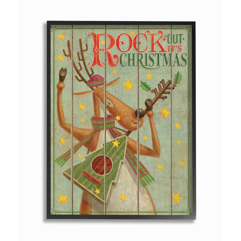 Stupell Industries Rustic Christmas Fun Chart Holiday Tradition Festive Illustrations 16 x 20 Designed by Lucille Price Gray Framed Wall Art Beige 