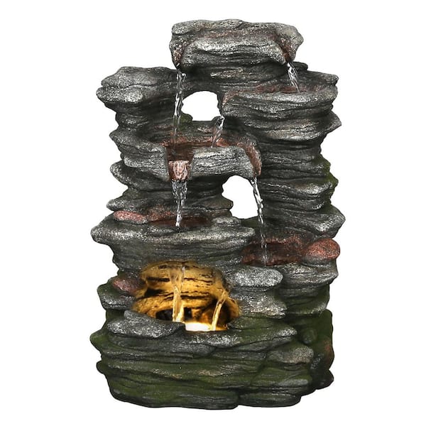 HI-LINE GIFT LTD. Multi-Level Stone with Light Fountain