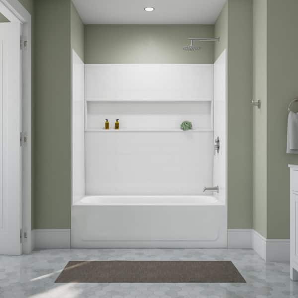 Maui 60 in. x 30 in. Alcove Soaking Bathtub with Right Drain in White
